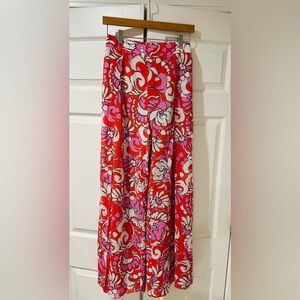 Trina Turk Red & Pink Floral Pants